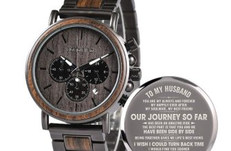 2win Engraved Wooden Watch for Boyfriend My Man Fiancé Husband Customized Personalized Wood Watches for Men Birthday Anniversary Personalized Watch