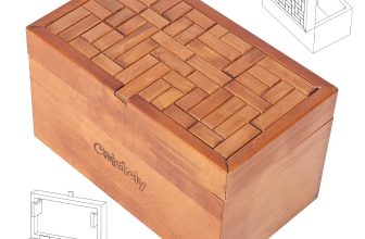 Big 32 Steps Wooden Secret Puzzle Box Toys Beech Wood Money Holder Handmade Storage Brain Teaser Unlocking Games Retro Compartment Thinking Toy Mysterious Birthday Gift for Kids and Adults