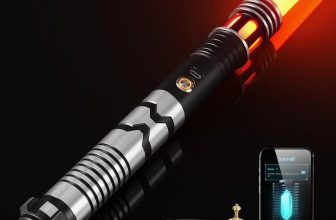 CUSTOM SABER Smooth Swing RGBX Light Saber, Motion Control for Turn on/Off The Blade, 12 Sound Fonts, Support Dueling, Light Saber for Adults Gift with Belt Clip and Blade Plug-Black