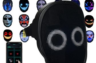 Depointer Life Led Mask with Rechargeable Bluetooth-compatible App Controlled, Customizable Shining Mask, Lighted Face Transforming Mask, unisex-Adult