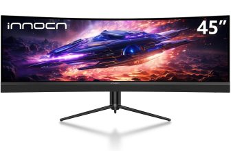 INNOCN 45C1R 45 Inch 5120 x 1440p Ultrawide Curved Gaming Monitor, R1500, HDR400, USB Type-C Power Delivery, PIP/PBP, Built-in Speaker, Height Adjustable, Black