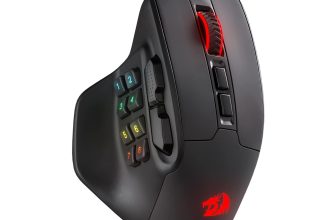 Redragon M811 Aatrox MMO Gaming Mouse, 15 Programmable Buttons Wired RGB Mouse w/Ergonomic Natural Grip Build, 10 Side Macro Keys, Software Supports DIY Keybinds & Backlit