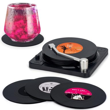 Retro Vinyl Coasters – Music Lover Gift!